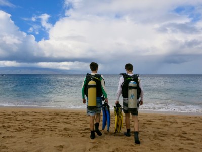 Maui scuba diving is best experienced from the shore!